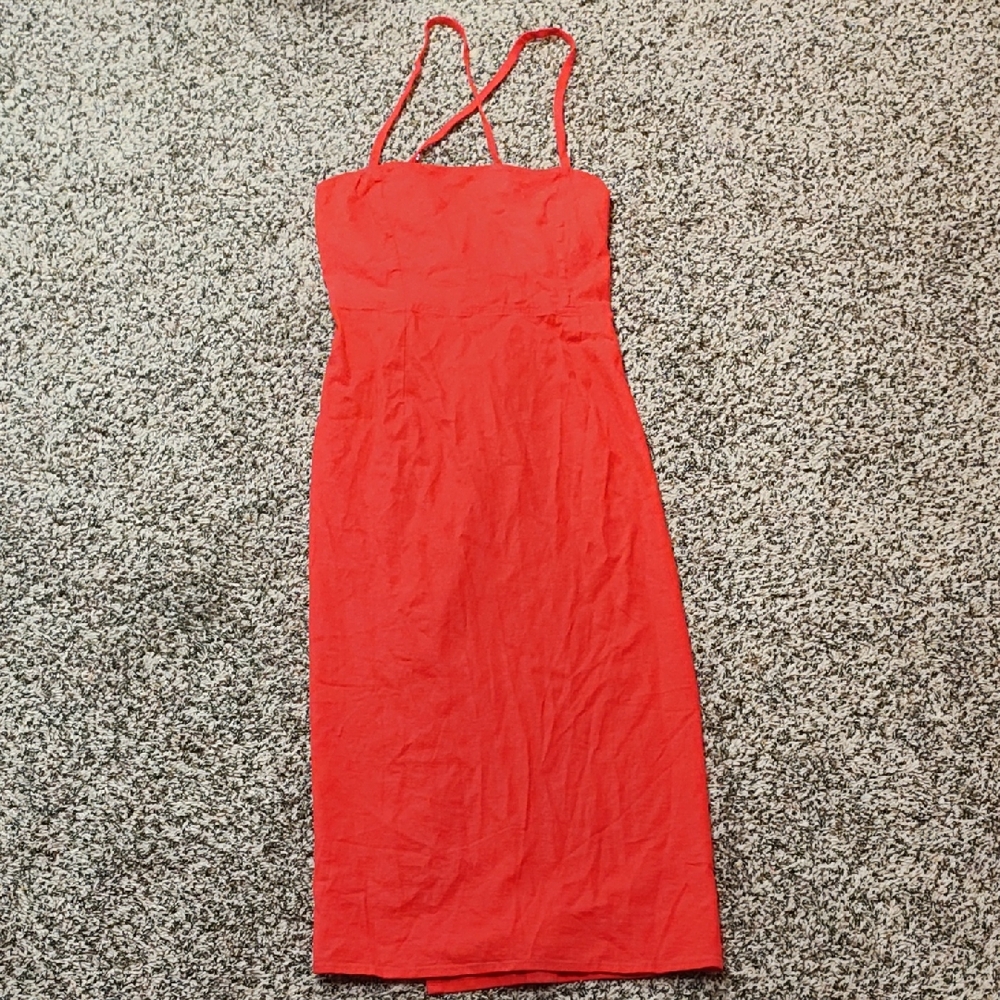 Wild Fable | Elegant Red Criss-Cross Strap Women's Dress